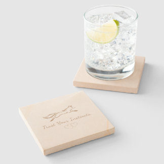 Elegant Running Fox Sandstone Coaster