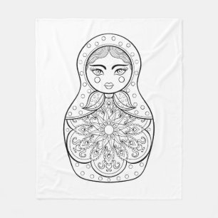 Elegant Russian Doll Fleece Blanket