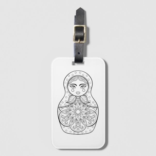 Elegant Russian Doll Luggage Tag (Front Vertical)