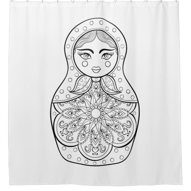 Elegant Russian Doll Shower Curtain (Front)