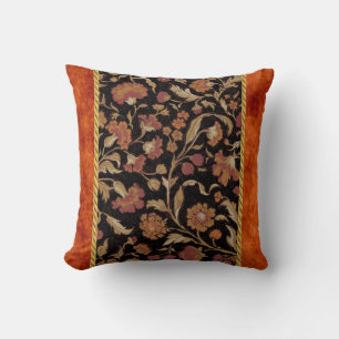 Elegant Rust Coloured Floral Pattern Cushion
