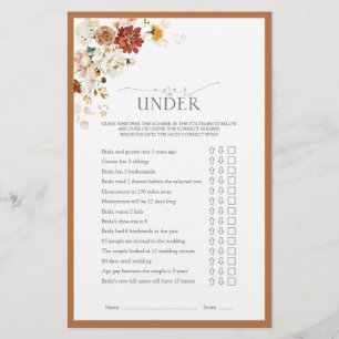 Elegant Rust Orange Floral Bridal Shower Game