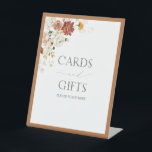 Elegant Rust Orange Floral Bridal Shower Gift Pedestal Sign<br><div class="desc">Designed to coordinate with my Elegant Rust Orange Watercolor Floral Bridal Shower Suite, this gorgeous bridal shower gifts pedestal sign features a watercolor floral bouquet of trendy, warm neutral shades of blush, white, marigold yellow and burnt sienna, bordered in a coordinating rust burnt orange. Part of a co-ordinated suite. View...</div>