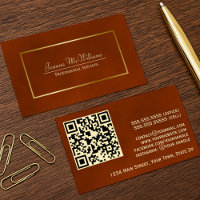 Elegant Rust Orange & Gold Professional QR Code