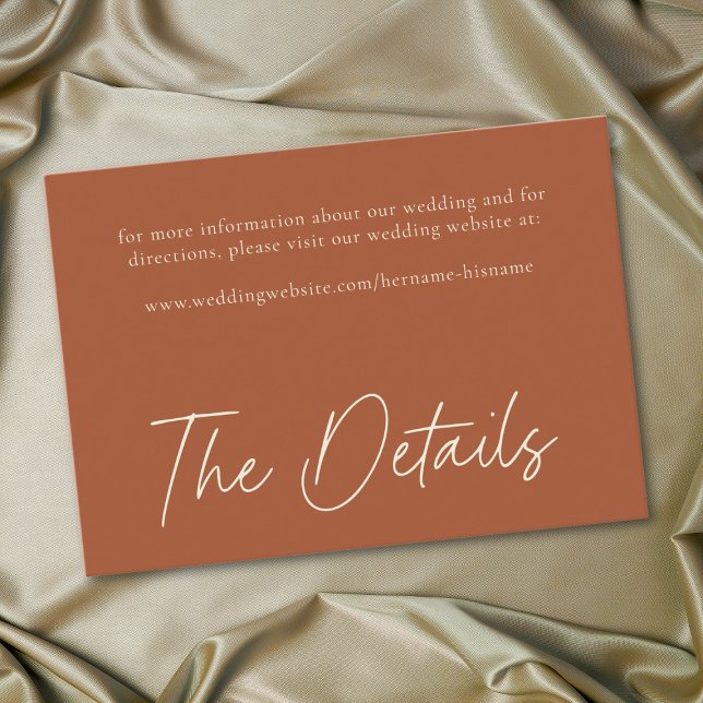 Elegant Rust Terracotta Minimalist Wedding Enclosure Card (Elegant Rust Terracotta Minimalist Wedding Enclosure Card)