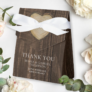 Elegant Rustic 50th Wedding Anniversary Favour Box