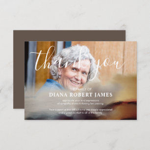 Elegant Rustic Abstract Typography Sympathy Photo Thank You Card