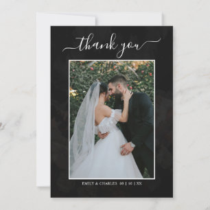 Elegant Rustic Autumn Flowers Wedding Thank You Card