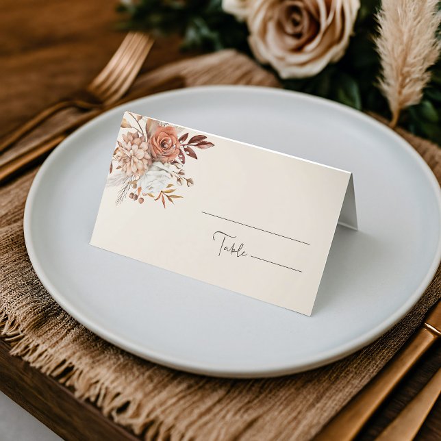 Elegant Rustic Autumn Folded Wedding Place Card (Creator Uploaded)