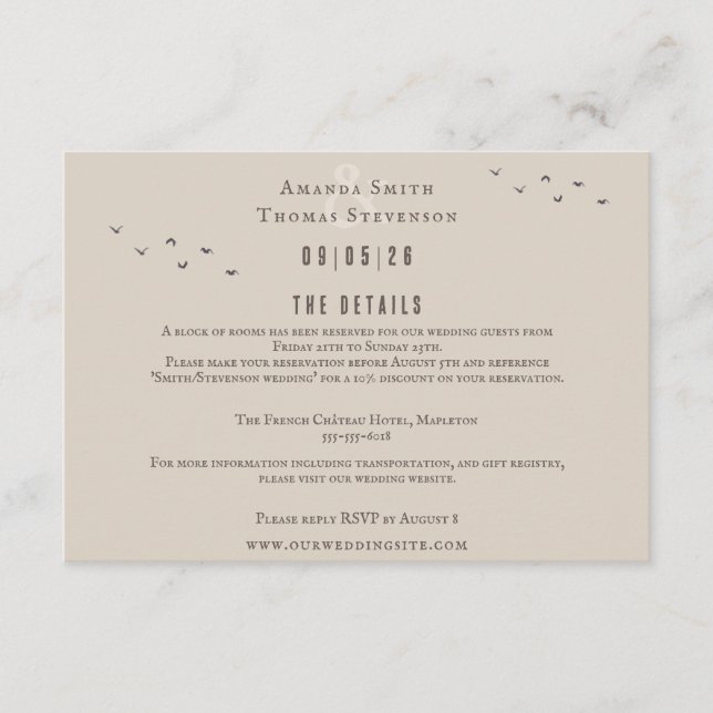 Elegant rustic autumn montain landscape wedding enclosure card (Front)