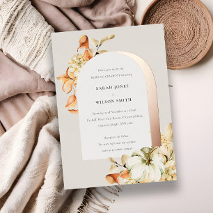 Elegant Rustic Autumn Pumpkin Arch Floral Wedding