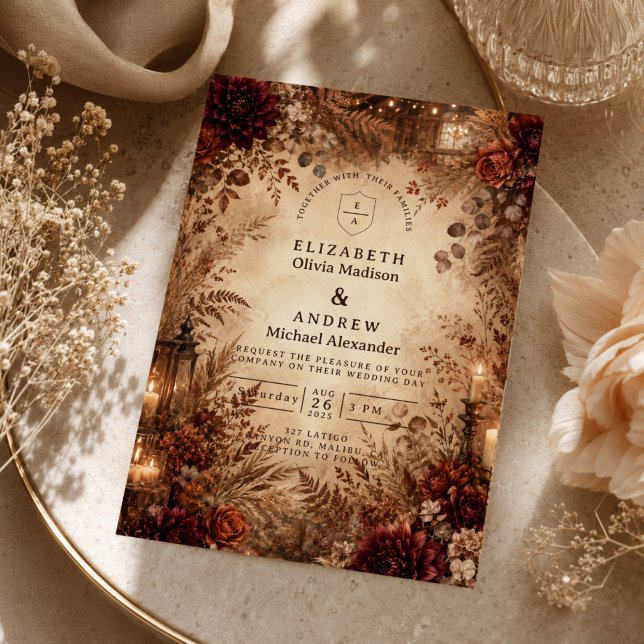 Elegant Rustic Autumn Wedding Invitation (Creator Uploaded)