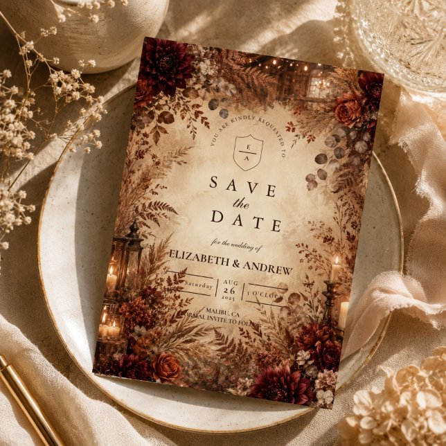 Elegant Rustic Autumn Wedding Save The Date (Creator Uploaded)