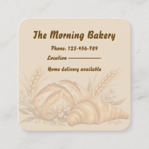 Elegant Rustic Bakery Square Business Card