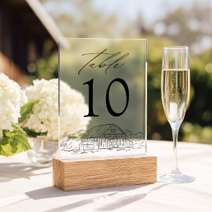 Elegant Rustic Barn Acrylic Wedding Table Number