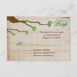 Elegant Rustic Barn wood RSVP cards