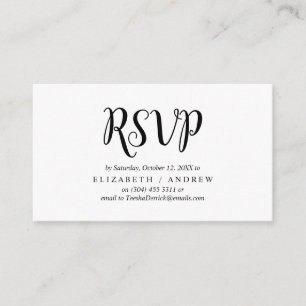 Elegant Rustic Black, Wedding RSVP, respond Enclosure Card