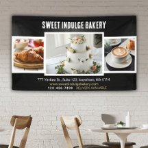 Elegant Rustic Black White Bakery