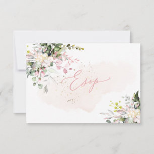 Elegant Rustic Blush Pink Eucalyptus, Meal RSVP Invitation