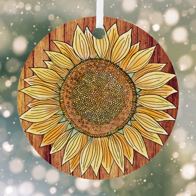 Elegant Rustic Boho Art Farmhouse Yellow Sunflower Metal Tree Decoration (Creator Uploaded)