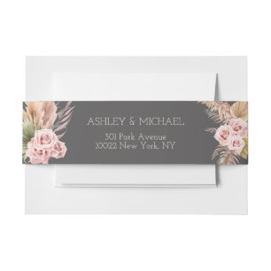 Elegant Rustic Boho Floral Botaniqe Wedding Invita Invitation Belly Band