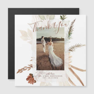 Elegant Rustic Boho Floral Pampas Thank You Cards