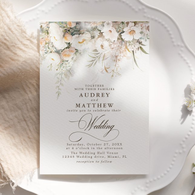 Elegant Rustic Boho Floral Wedding Invitation (Creator Uploaded)