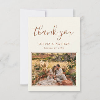 Elegant Rustic Boho Floral Wedding Thank You Card