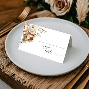 Elegant Rustic Boho Folded Wedding Place Card
