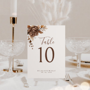 Elegant Rustic Boho Terracotta Table Number Card
