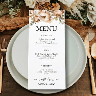 Elegant Rustic Boho Wedding Menu