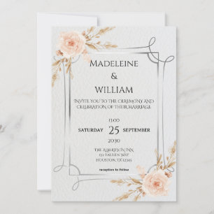 Elegant Rustic Boho Wildflowers Wedding Save The Date