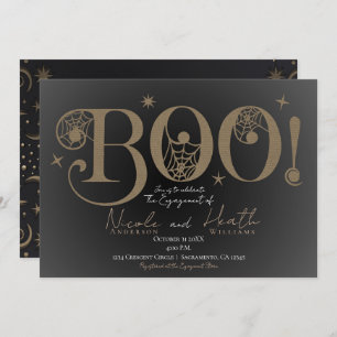 Elegant Rustic BOO Magical Halloween Engagement Invitation