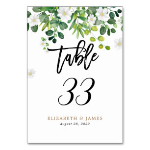 Elegant Rustic Botanical Floral Garden Wedding Table Number
