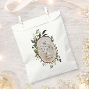 Elegant Rustic Botanical Greenery wedding party Favour Bags