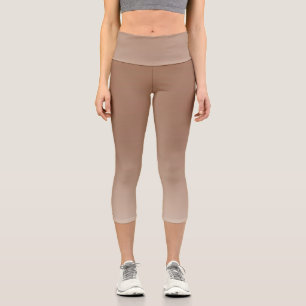 Elegant Rustic Bronze High Waisted Capri Leggings