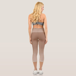 Elegant Rustic Bronze High Waisted Capri Leggings