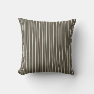 Elegant Rustic Brown French Ticking Stripe  Cushion