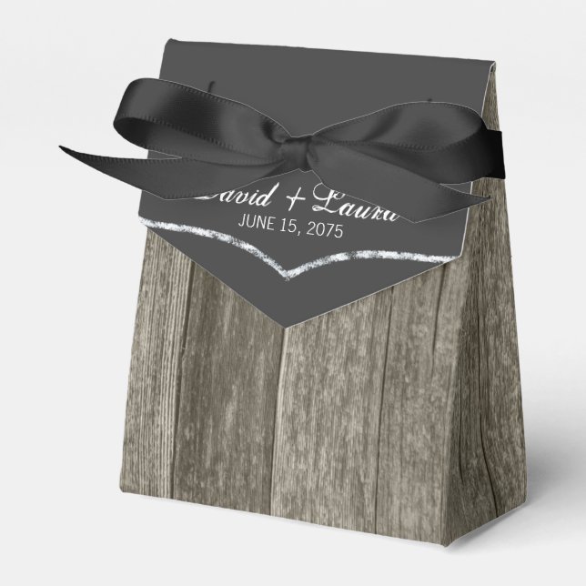 Elegant Rustic Chalkboard Favour Box (Front Side)