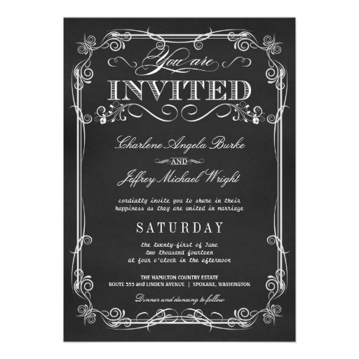 Rustic Chalkboard Wedding Invitations 3