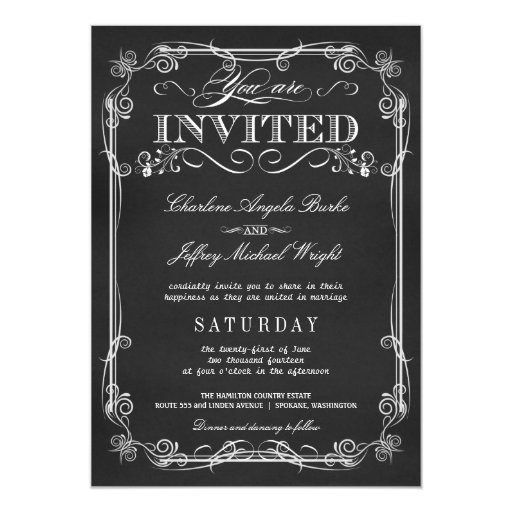 Chalkboard Style Wedding Invitations Uk 10