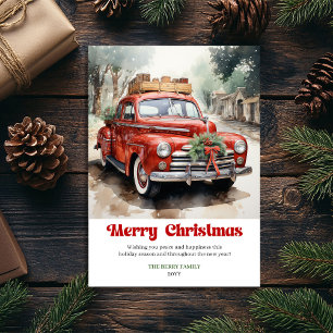 Elegant rustic Christmas scene vintage greeting Holiday Card