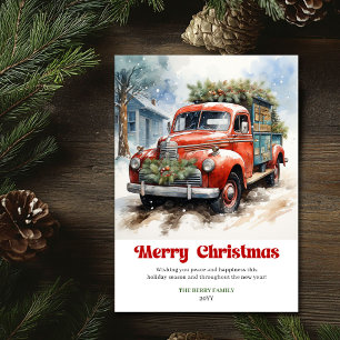 Elegant rustic Christmas scene vintage holiday car
