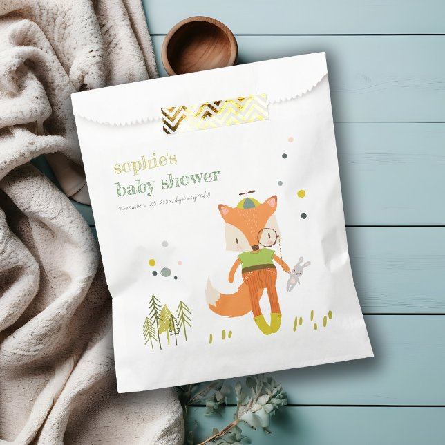 Elegant Rustic Cute Woodland Fun Fox Baby Shower Favour Bags (Creator Uploaded)