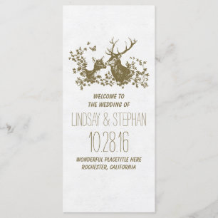 Elegant rustic deer wedding programs programme