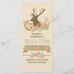 Elegant rustic deer wedding programs programme