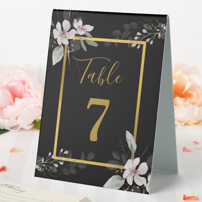 Elegant Rustic Dusty White flowers watercolor Gold (In SItu (Wedding))