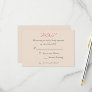 Elegant Rustic Earth Wedding RSVP Invitation Card