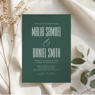 Elegant Rustic Emerald Green Wedding Invitation