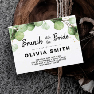 Elegant Rustic Eucaliptus Brunch with the bride Invitation